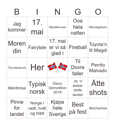 17. MAI - BINGO Card