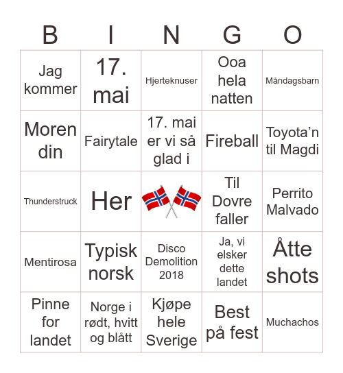 17. MAI - BINGO Card