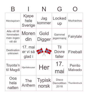 17. MAI Bingo Card