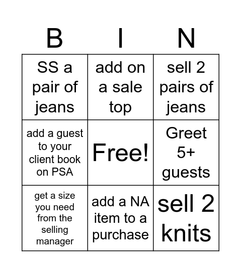 1209 Burlington Mall Bingo :) Bingo Card