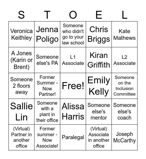 SEATTLE SUMMER COFFEE CARD Bingo Card