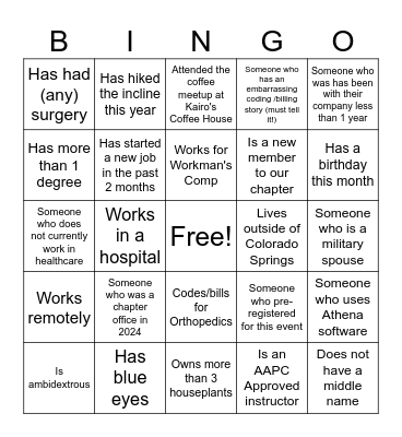 MayMania Networking Bingo Card