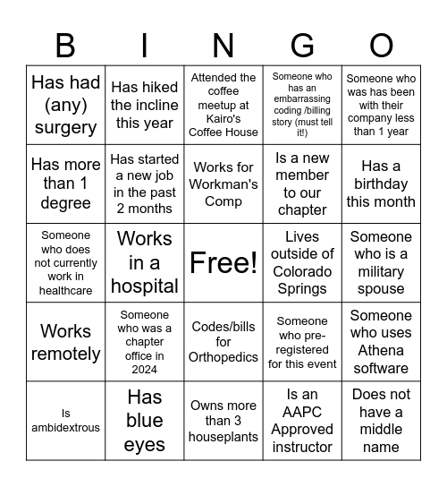 MayMania Networking Bingo Card