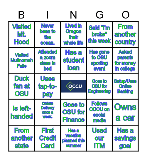 New Member Bingo! Bingo Card