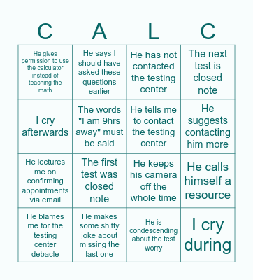 This meeting is going to kill me Bingo Card