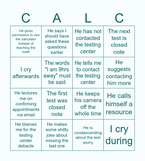 This meeting is going to kill me Bingo Card