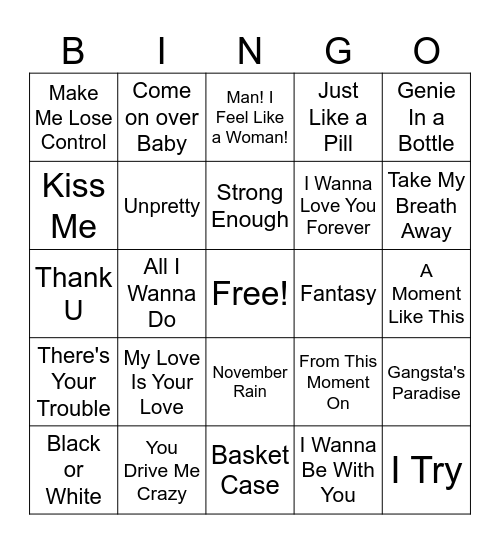 Sandpiper 90s Bingo Card