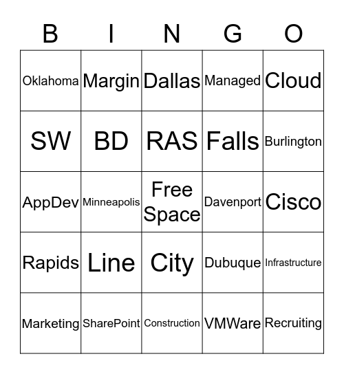 RSM Bingo Card