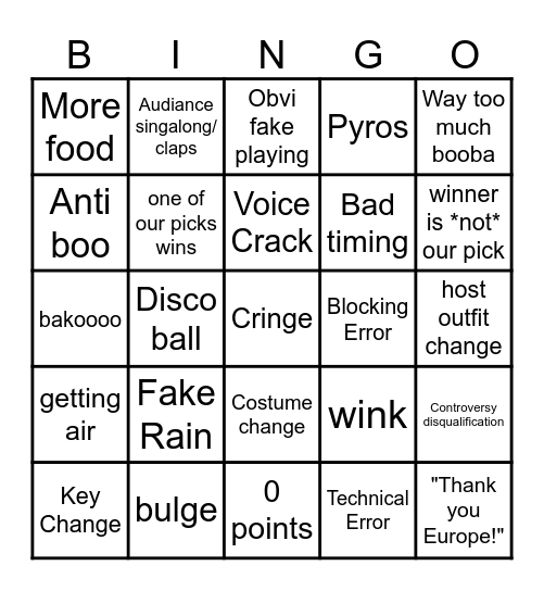 Easy Bingo Card