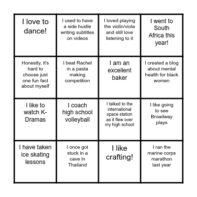 Find the Guest Bingo Card
