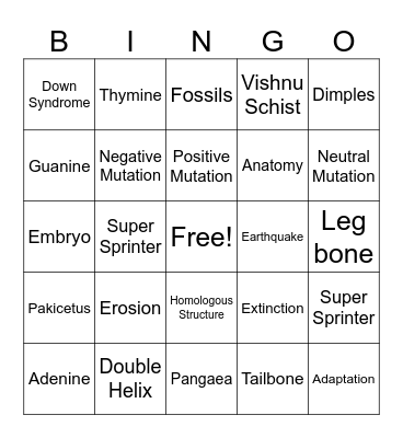 Q3 Science Bingo Card
