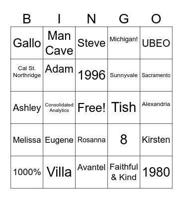 SVS Bingo Card