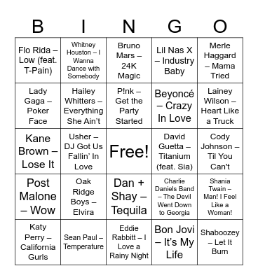 Bodine's beats comedy card Bingo Card