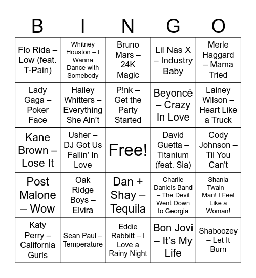 Bodine's beats comedy card Bingo Card