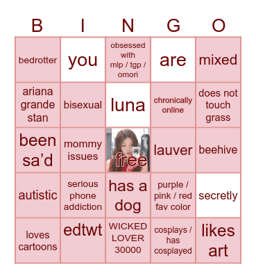 how much are you like Luna ? Bingo Card