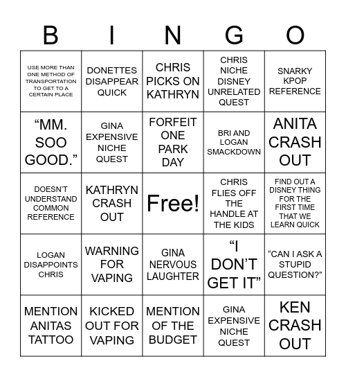 MCGATH BINGO Card
