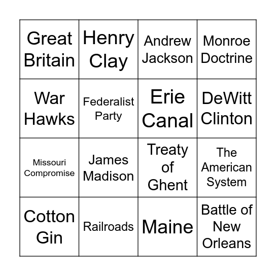 Chapter 14 BINGO Card