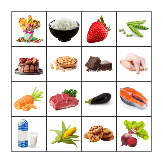 Food Vocabulary Bingo Card