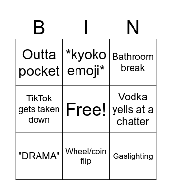 VodkaSunnyD stream bingo Card