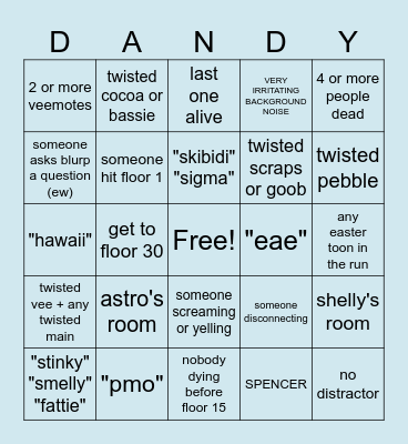 Team Creation Bingo Card