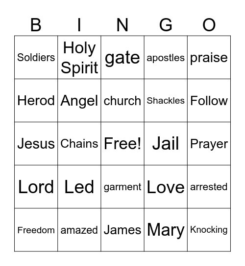 Peter in Jail Bingo Card