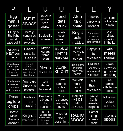 DELTARUNE CH3/4 Bingo Card