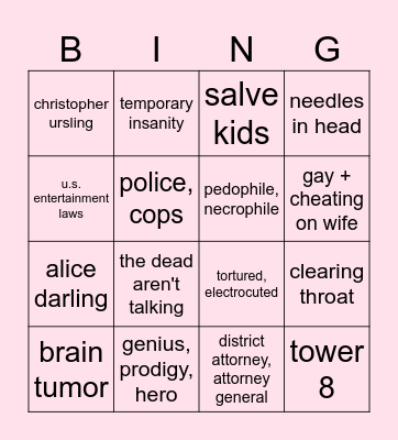 kiddo shakespeare Bingo Card
