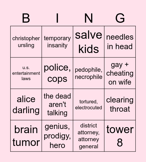 kiddo shakespeare Bingo Card