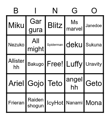 Fan Expo Philly Bingo Card