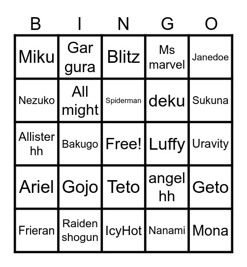 Fan Expo Philly Bingo Card