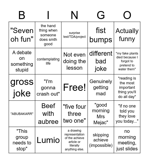 Mr Devers bingo Card