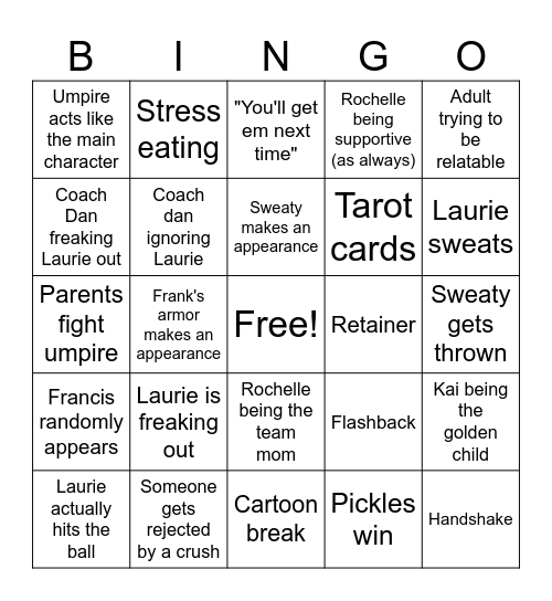 Win or Lose Bingo Card