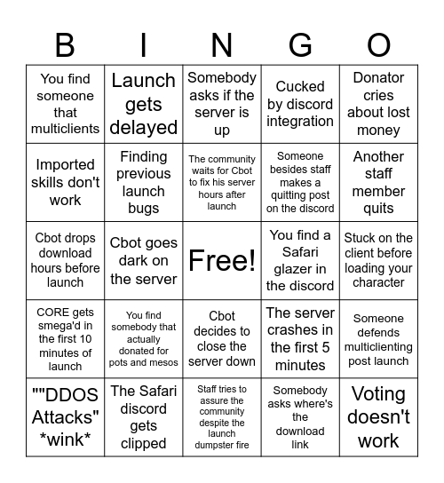 THE SAFARI ZONE Bingo Card