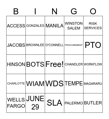 WIAM YEAR END 2016 Bingo Card