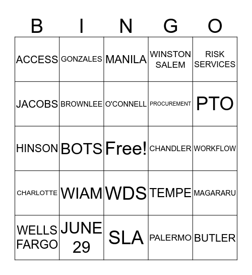 WIAM YEAR END 2016 Bingo Card