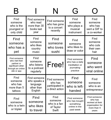 STATE VOICES NATIONAL CONVENING Bingo Card