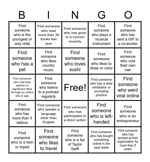 STATE VOICES NATIONAL CONVENING Bingo Card