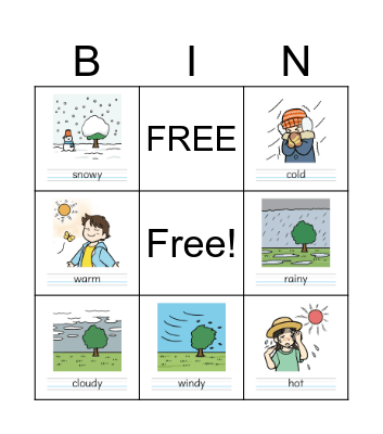 How's the weather? Bingo Card