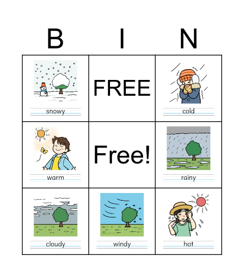 How's the weather? Bingo Card