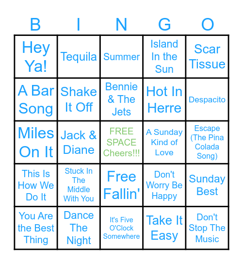 FISCHER SUNDAY FUNDAY MUSIC Bingo Card