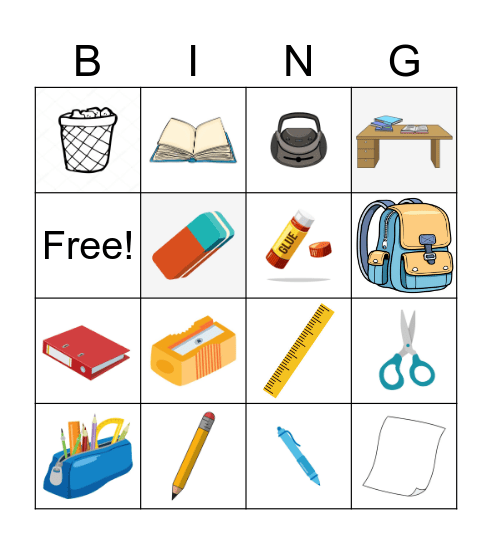 Back to School Bingo Card