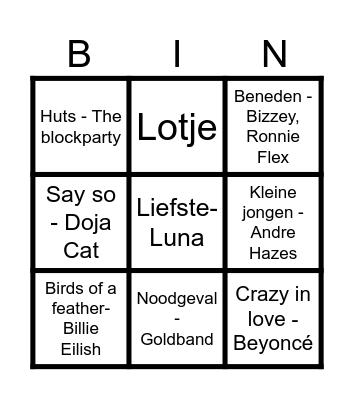 Muziekbingo Card