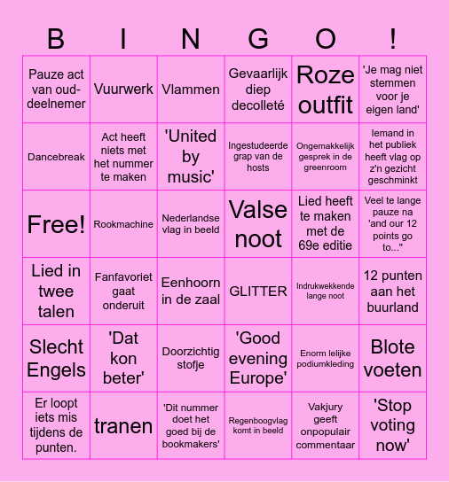 SONGFESTIVAL 2025! Bingo Card