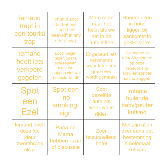 Donkers holiday bingo 2025 Bingo Card