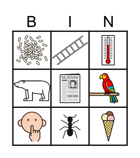 Bingo - Ei/ei Bingo Card