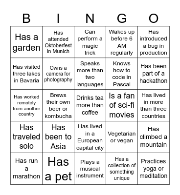 GX Offsite Bingo Card