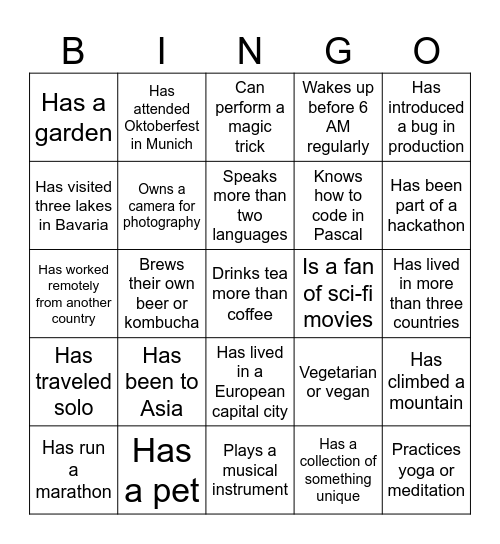 GX Offsite Bingo Card