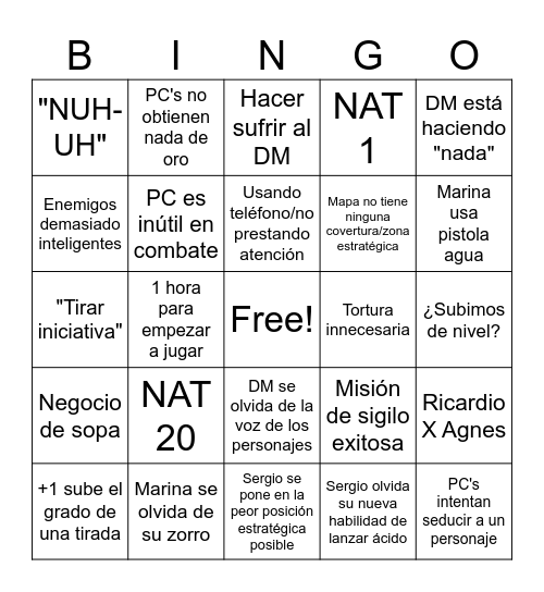 PATHFINDER BINGO Card
