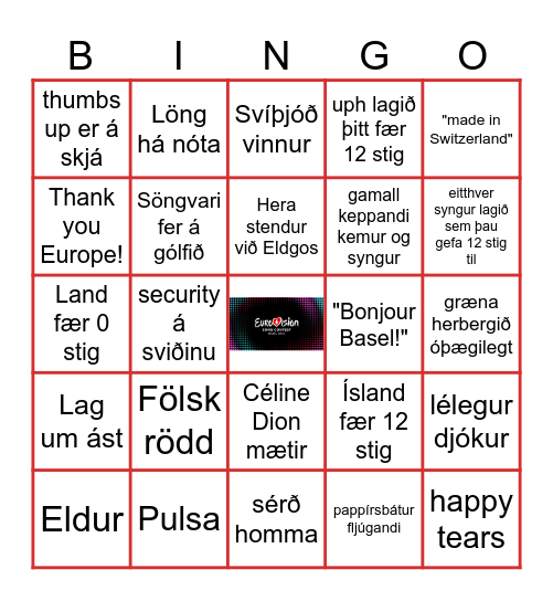 Eurovision 2025! Bingo Card