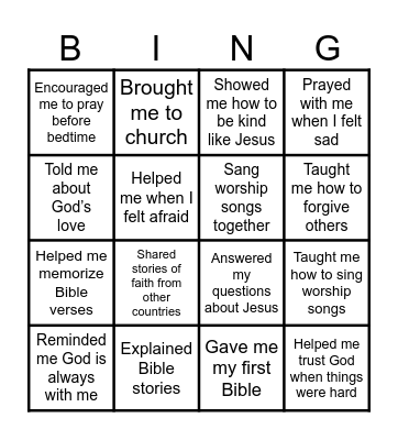 The Legacy of Faith Bingo Card